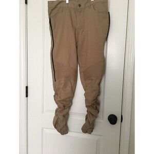 LR Scoop Men's Casual Jogger Pants Acrunch Bungee Leg Size M Dark Khaki Black